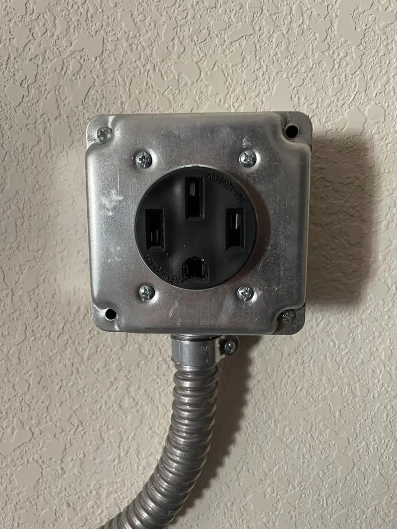 NEMA 14-50 outlet installed for Smart Home Electrical in Burlington